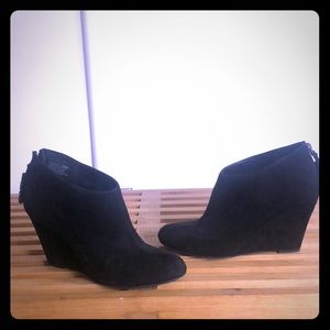 Black Suede Anne Klein Booties - size 8